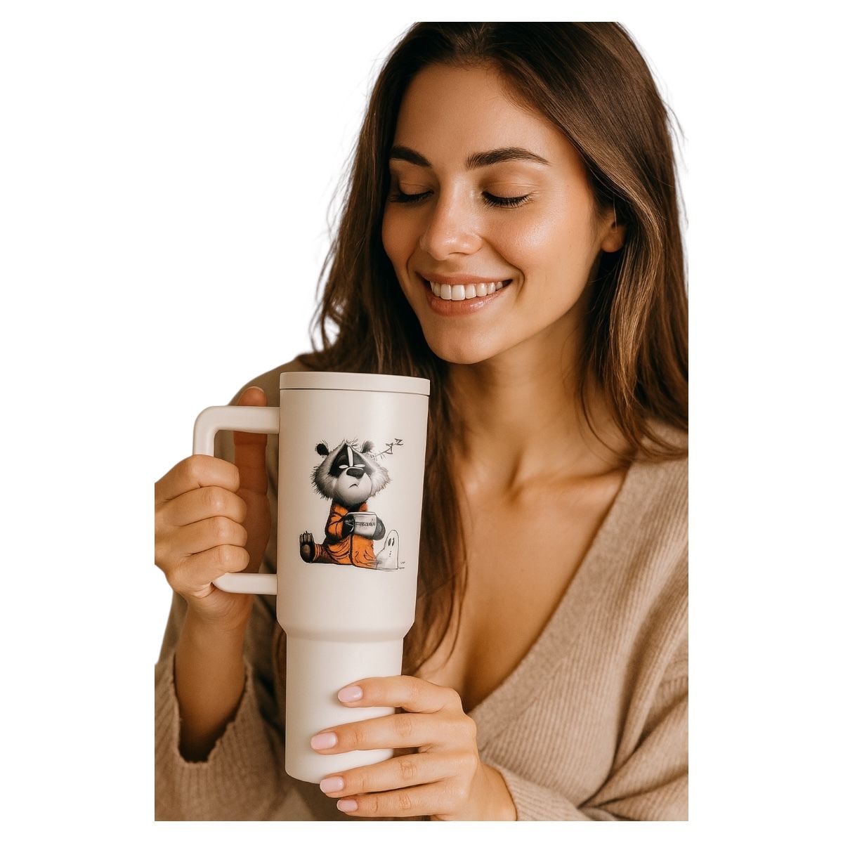 Termo Color Blanco Mate Halloween Perros 1.2 Litros