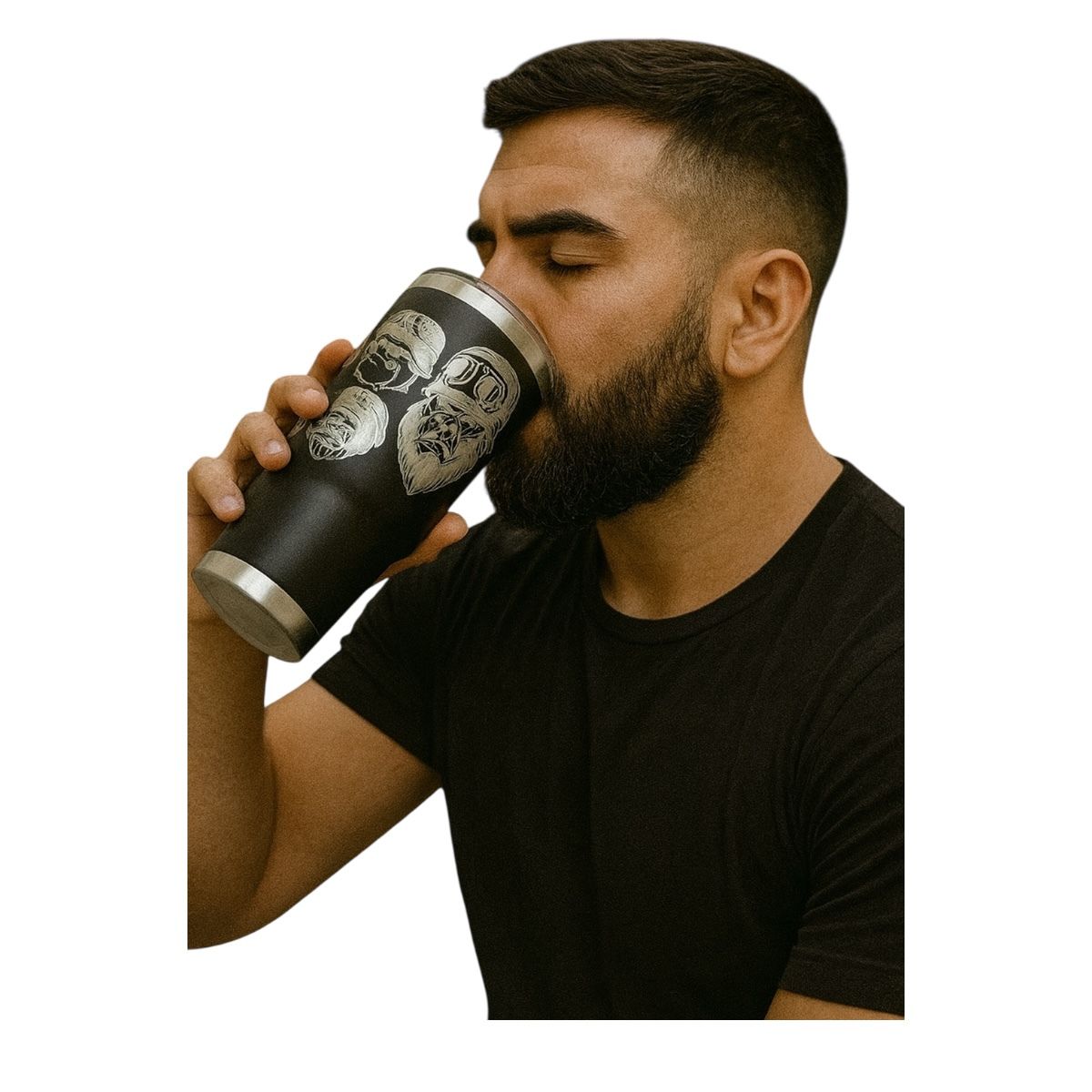 Termo Color Negro Animales 887 ml