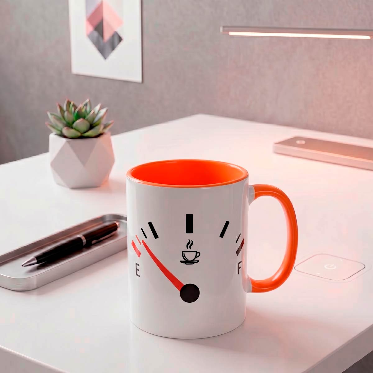 Set De 2 Tazas Falta Gasolina Blanco