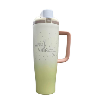 Termo Acero Inoxidable El Principito Blanco Con Amarillo 1.2 L