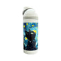 Termo Acero Inoxidable Gato Negro Noche Estrellada Blanco 720 ml