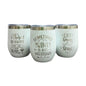 Set De 3 Termos Para Vino Frases Blanco
