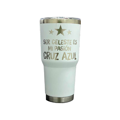 Termo Cruz Azul Blanco 30 Oz