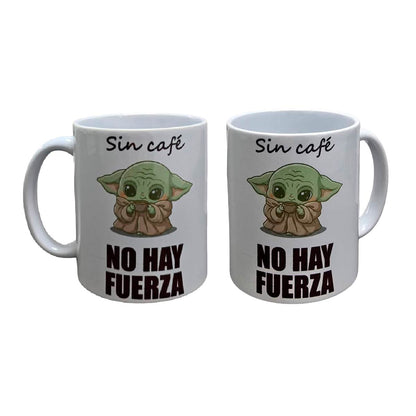 Set De 2 Tazas Sin Café No Hay Fuerza Blanco