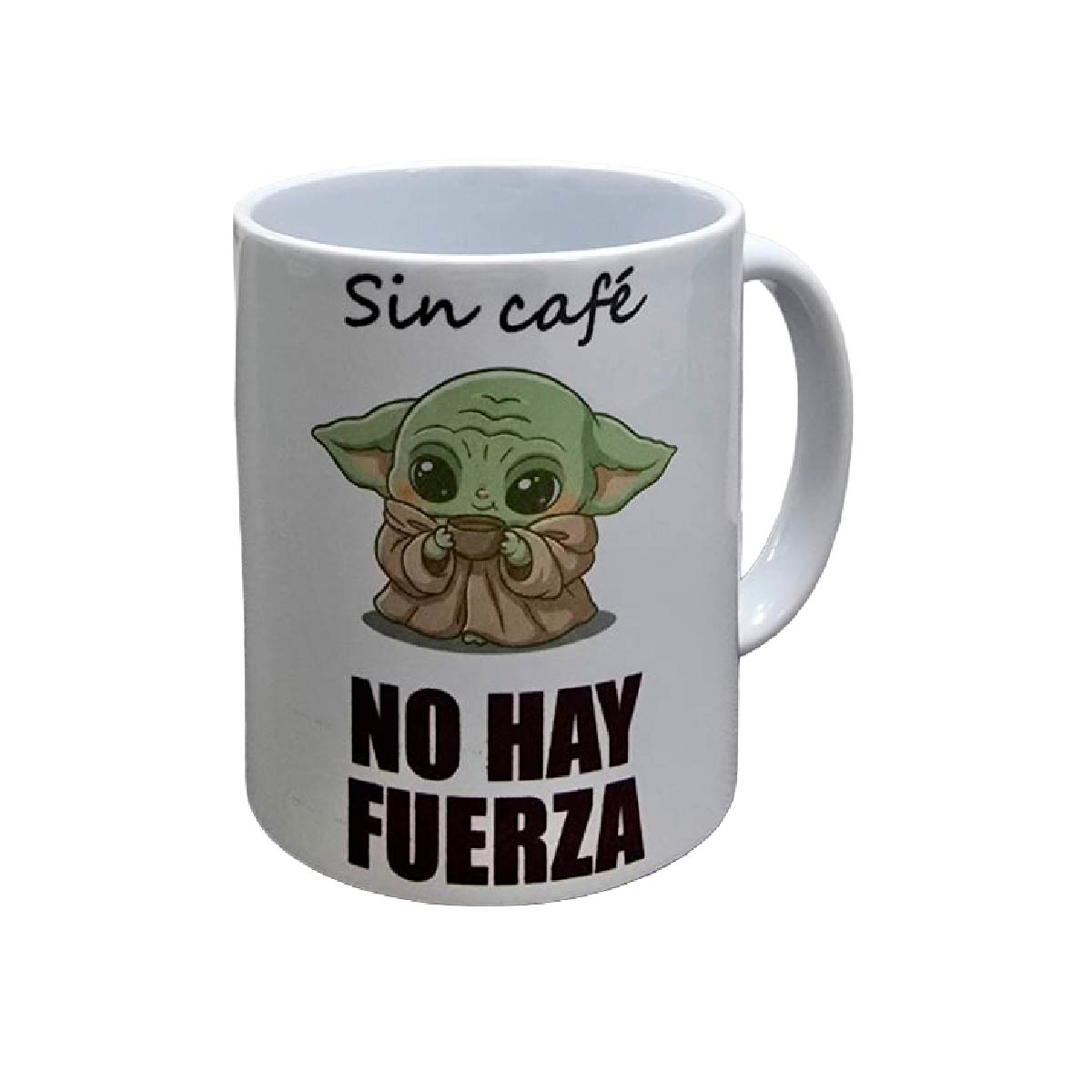 Set De 2 Tazas Sin Café No Hay Fuerza Blanco