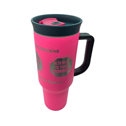 Termo Acero Inoxidable Exceso De Flow Y Salsa Fucsia 1.2 Litros