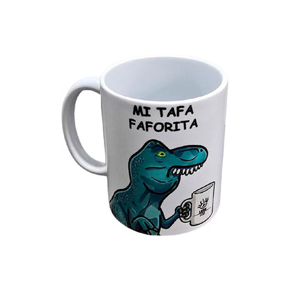 Set De 2 Tazas Dino Rex Mi Taza Favorita Blanco