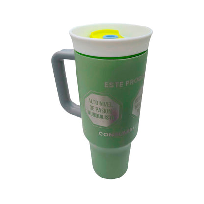 Termo Acero Inoxidable Excesos Y Pasión Mundialista Verde 1.2 Litros