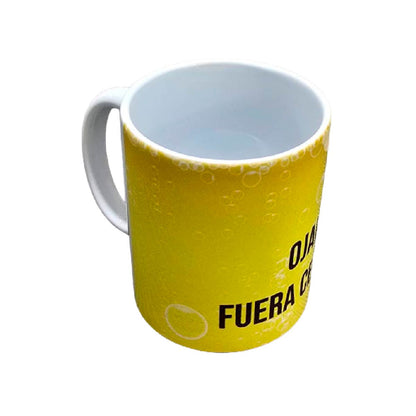 Set De 2 Tazas Ojalá Fuera Cerveza Blanco Con Amarillo