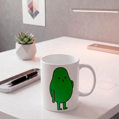 Set De 2 Tazas Aguacate Gracioso Blanco