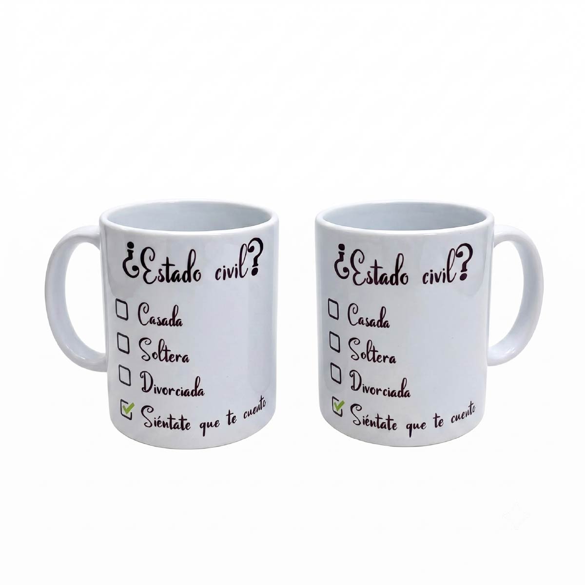 Set De 2 Tazas Estado Civil Blanco