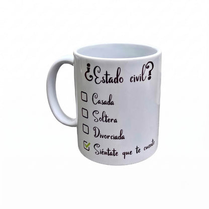 Set De 2 Tazas Estado Civil Blanco