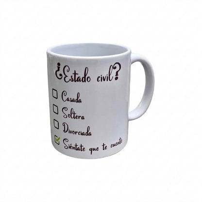 Set De 2 Tazas Estado Civil Blanco