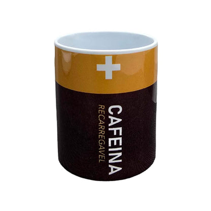 Set De 2 Tazas Pila Cafeína Blanco