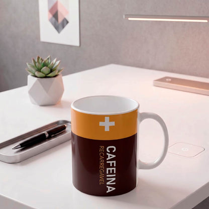 Set De 2 Tazas Pila Cafeína Blanco
