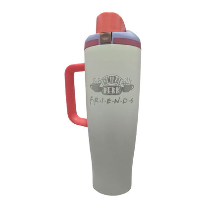 Termo Acero Inoxidable Friends Blanco Con Gris 1.2 Litros