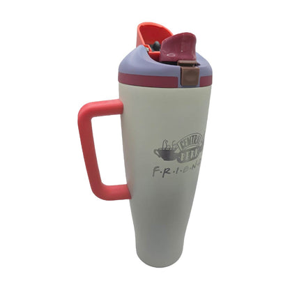 Termo Acero Inoxidable Friends Blanco Con Gris 1.2 Litros
