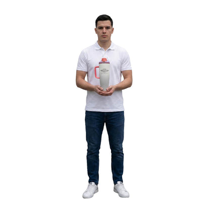 Termo Acero Inoxidable Friends Blanco Con Gris 1.2 Litros