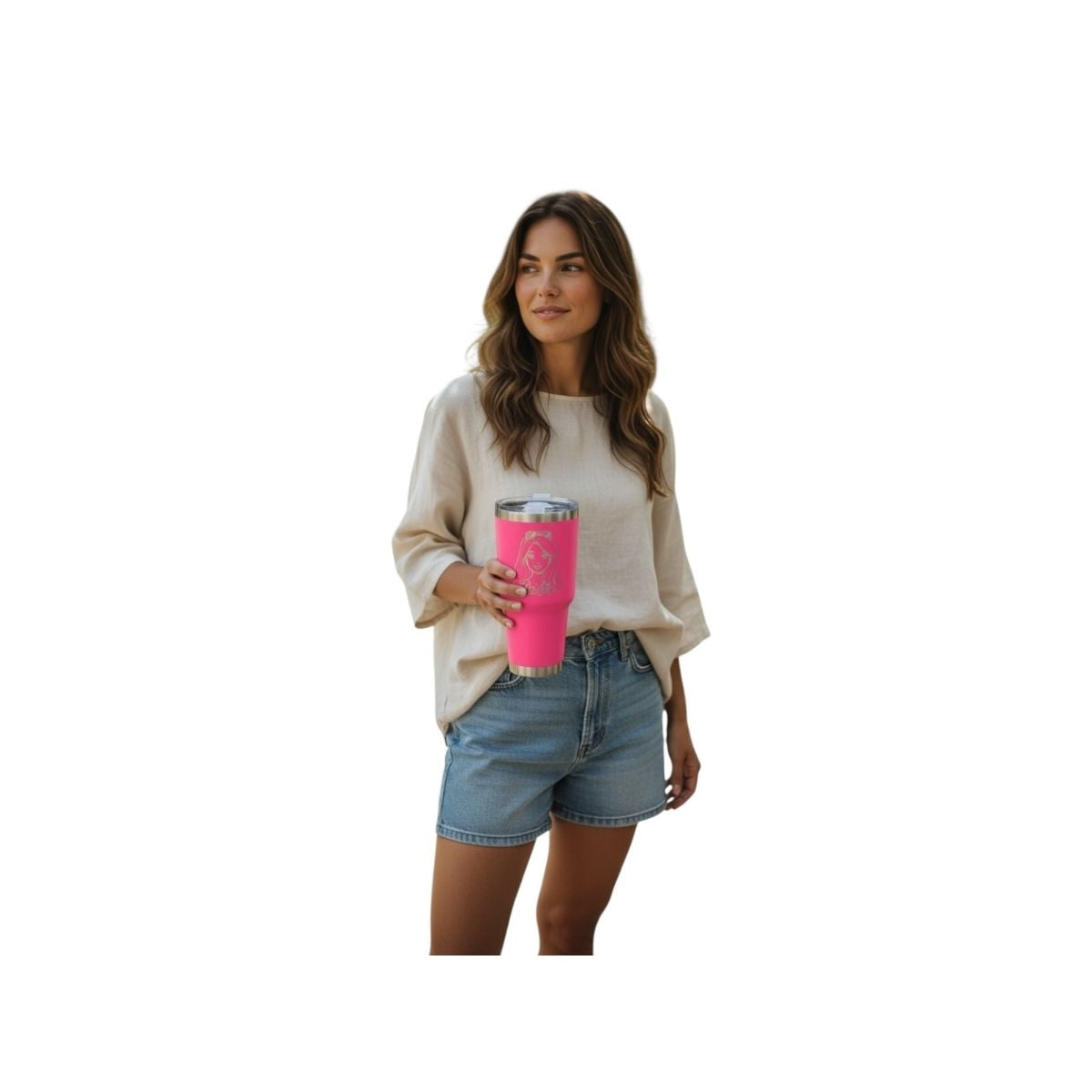 Termo Barbie Collection color fucsia de 887 ml