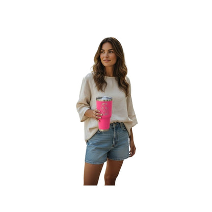 Termo Barbie Collection color fucsia de 887 ml