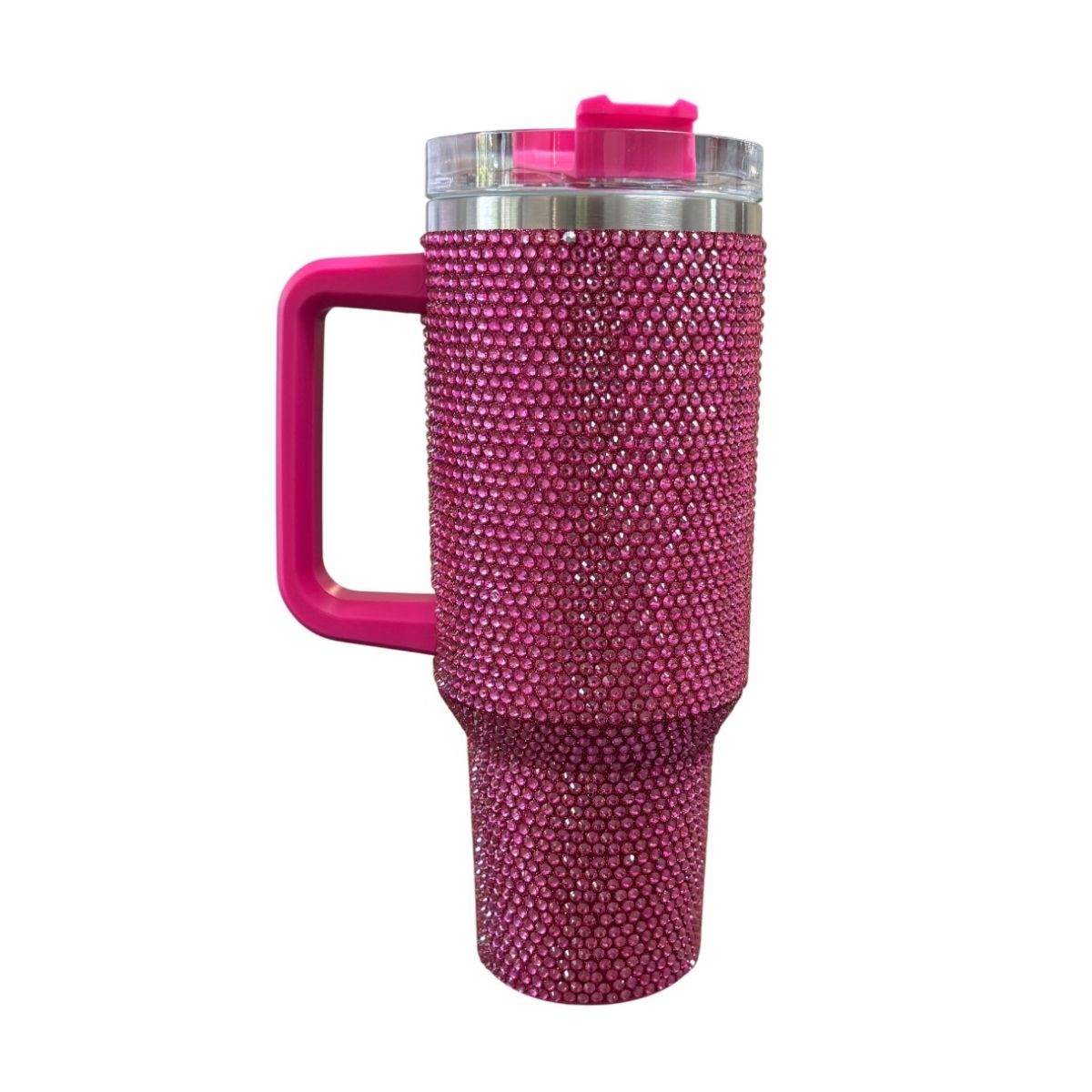 Termo Color Rosa Fucsia Brillante Con Cristales
