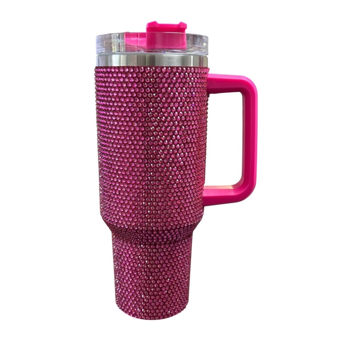 Termo Color Rosa Fucsia Brillante Con Cristales