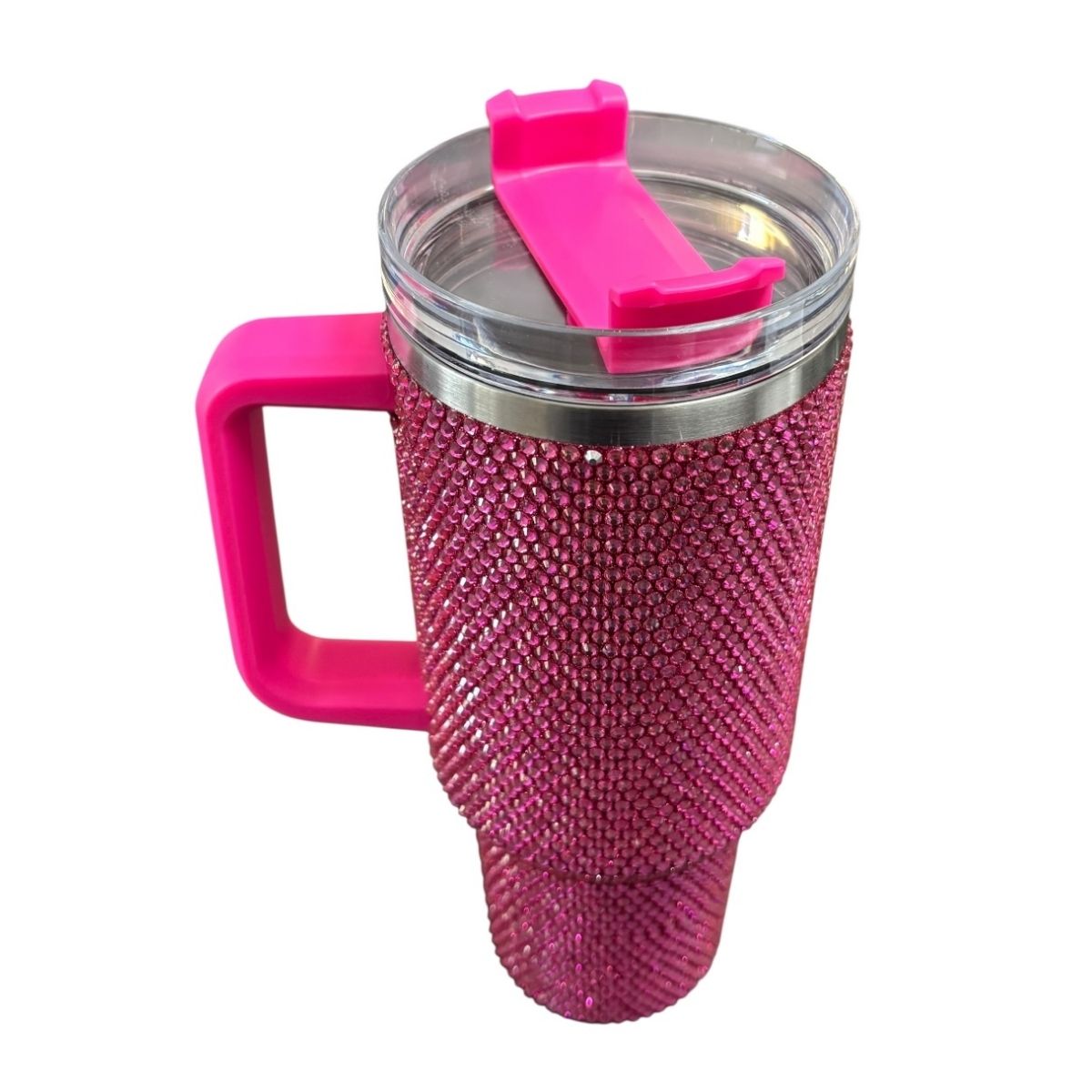 Termo Color Rosa Fucsia Brillante Con Cristales
