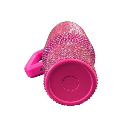 Termo Color Rosa Fucsia Brillante Con Cristales