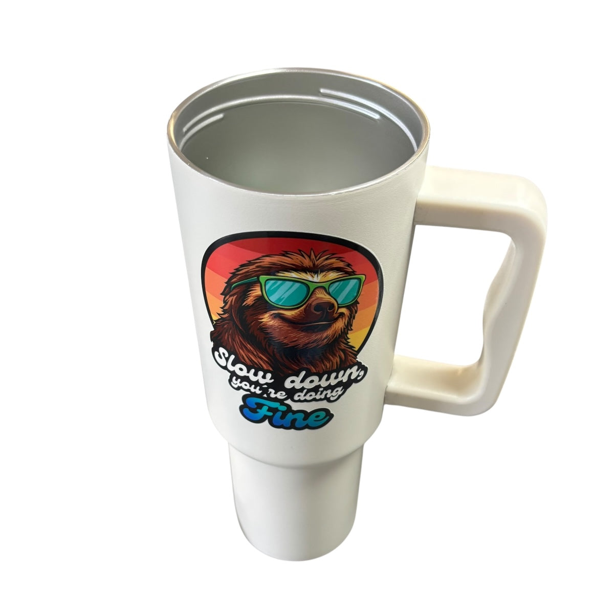 Termo Color Blanco Mate Perezoso 1.2 Litros