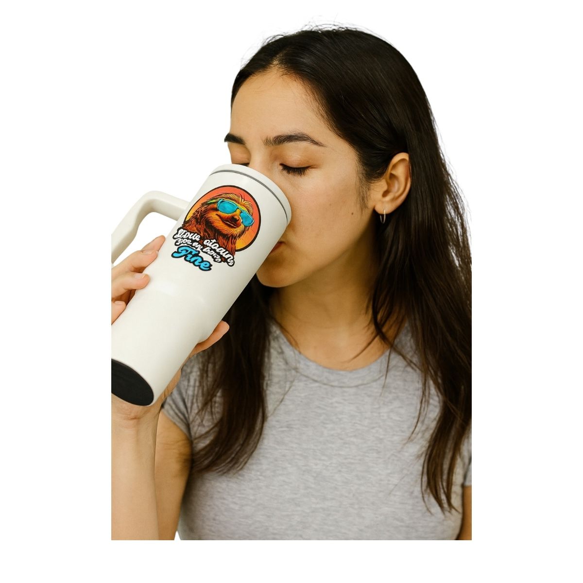 Termo Color Blanco Mate Perezoso 1.2 Litros