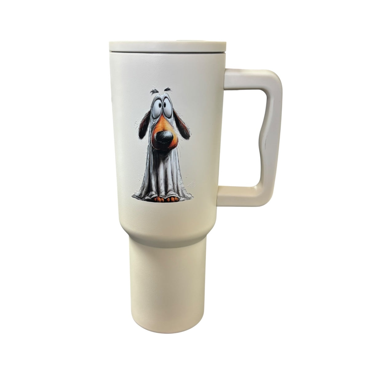 Termo Color Blanco Mate Halloween Perros 1.2 Litros