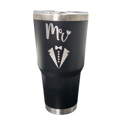 Set De 2 Termos Mr Y Ms Color Negro Y Blanco 887 ml