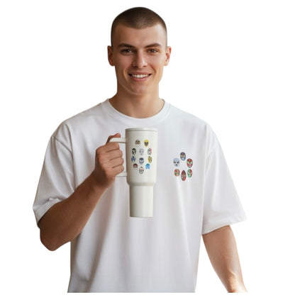 Termo Color Blanco Mate Luchadores 1.2 Litros