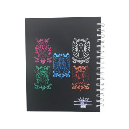 Set de 2 Piezas Termo y Libreta Color Negro Los Caballeros del Zodiaco