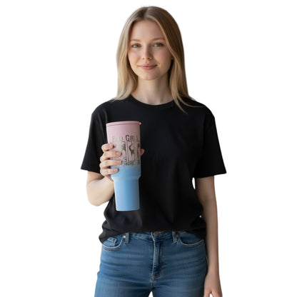 Termo Bad Girls Azul Con Rosa