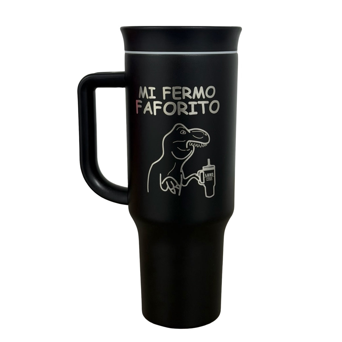 Set 2 Termos Acero Inoxidable Dino T Rex Negro Fucsia 1.2 Litros