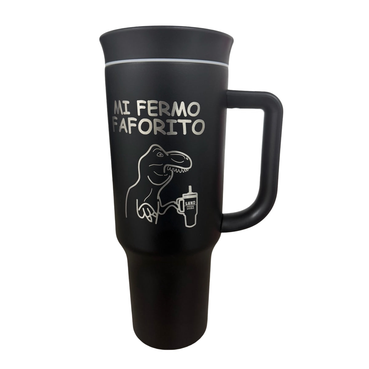 Set 2 Termos Acero Inoxidable Dino T Rex Negro Fucsia 1.2 Litros