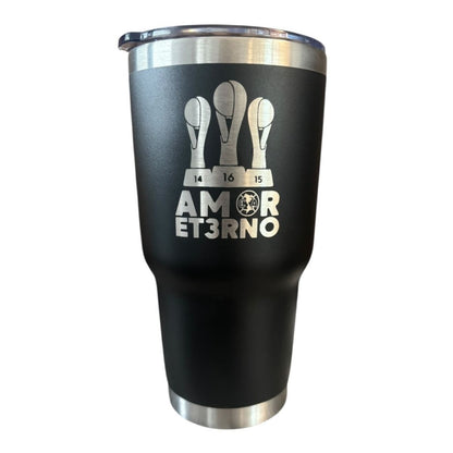 Termo De Acero Inoxidable Negro Club América 887 ml