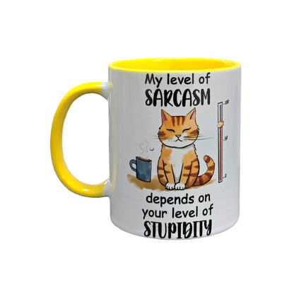 Set De 2 Tazas Gato Sarcasmo Blanco