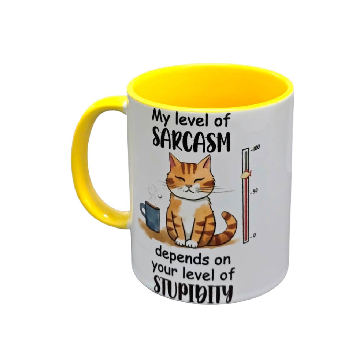 Set De 2 Tazas Gato Sarcasmo Blanco