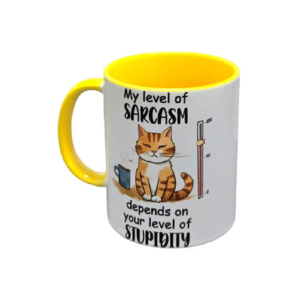 Set De 2 Tazas Gato Sarcasmo Blanco