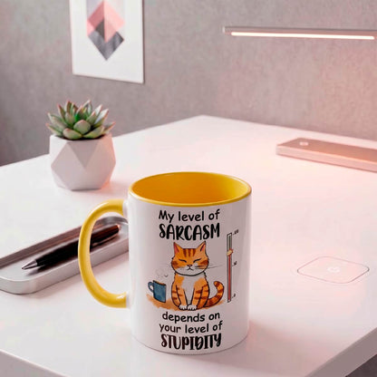 Set De 2 Tazas Gato Sarcasmo Blanco