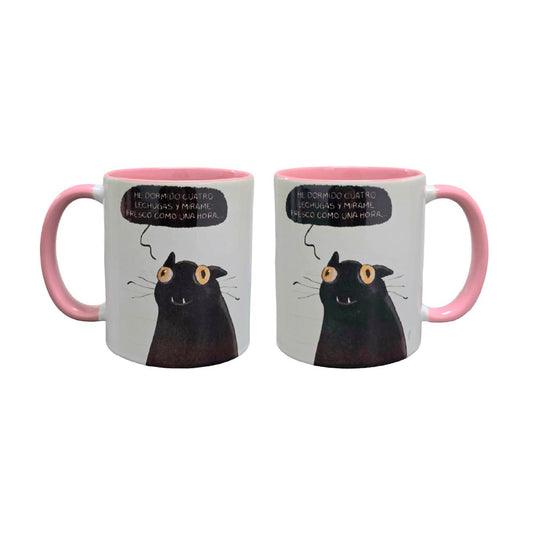 Set De 2 Tazas Gato Negro Blanco
