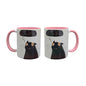 Set De 2 Tazas Gato Negro Blanco