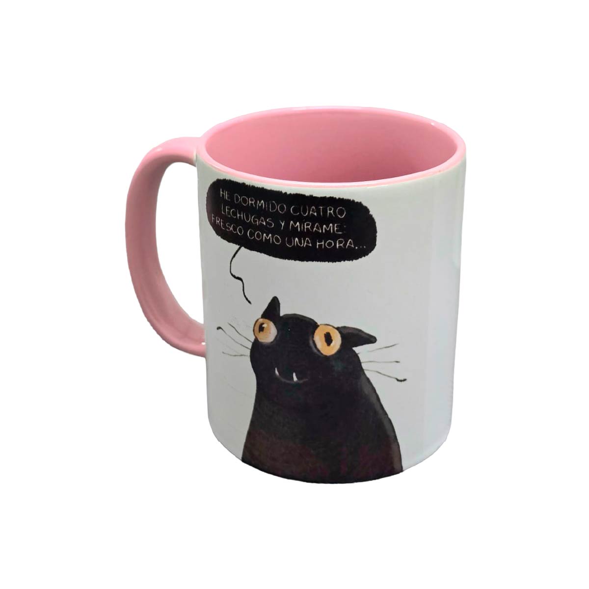 Set De 2 Tazas Gato Negro Blanco