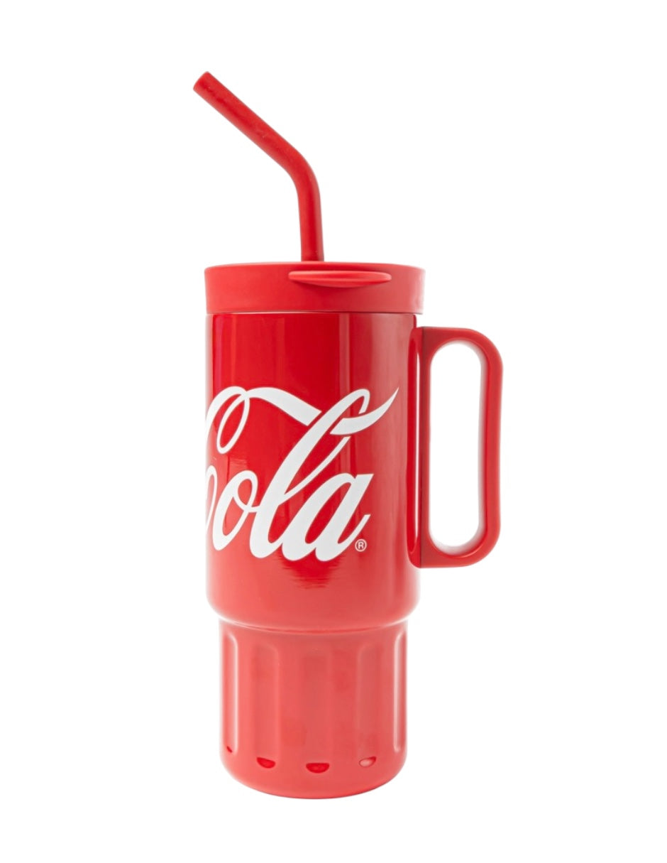 Termo de acero inoxidable color rojo de 1.2 litros, Coca Cola