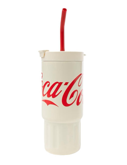 Termo de acero inoxidable color blanco de 1.2 litros, Coca Cola